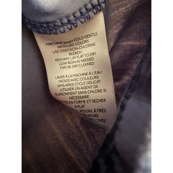 Pilcro Size XXS Short Sleeve Top Blue/Purple High Neck Velvet - Picture 3 of 5